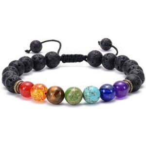 Lava Rock Chakra Bracelet 7 Chakra Healing Beads Essential Oil Diffuser Yoga
